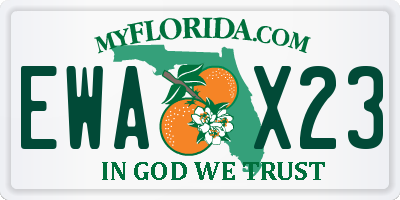 FL license plate EWAX23