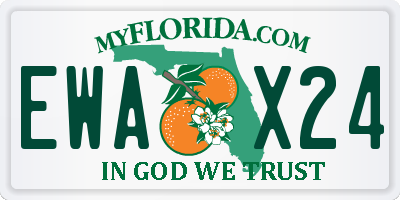 FL license plate EWAX24