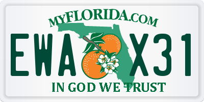 FL license plate EWAX31