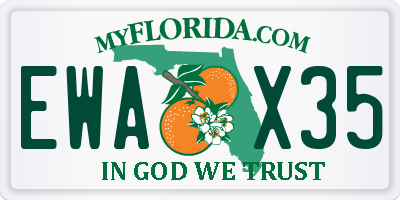 FL license plate EWAX35