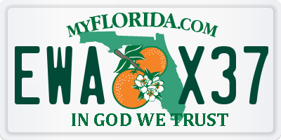 FL license plate EWAX37
