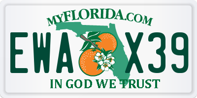FL license plate EWAX39