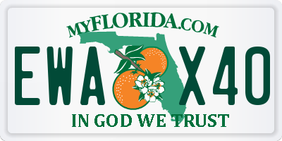 FL license plate EWAX40