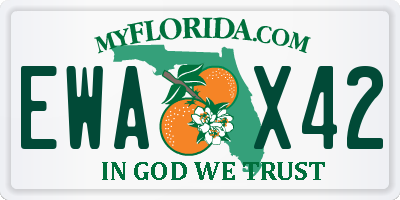 FL license plate EWAX42