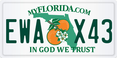 FL license plate EWAX43