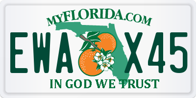 FL license plate EWAX45