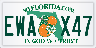 FL license plate EWAX47
