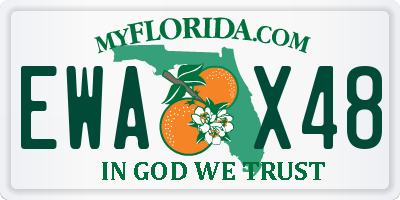 FL license plate EWAX48