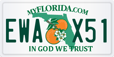 FL license plate EWAX51