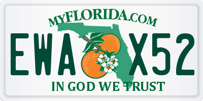 FL license plate EWAX52