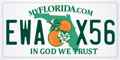FL license plate EWAX56