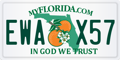 FL license plate EWAX57