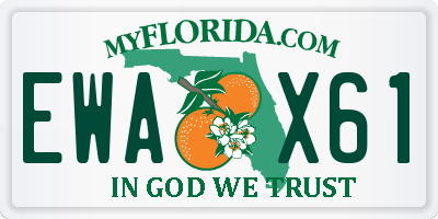 FL license plate EWAX61