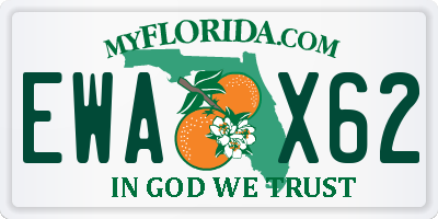 FL license plate EWAX62