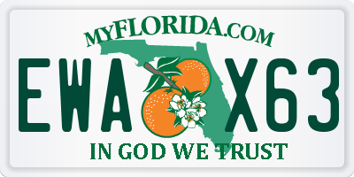 FL license plate EWAX63