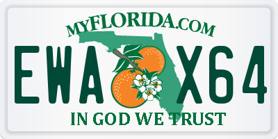 FL license plate EWAX64