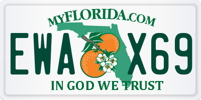 FL license plate EWAX69