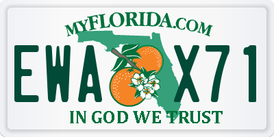 FL license plate EWAX71