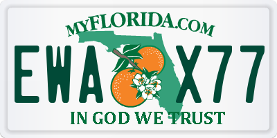 FL license plate EWAX77