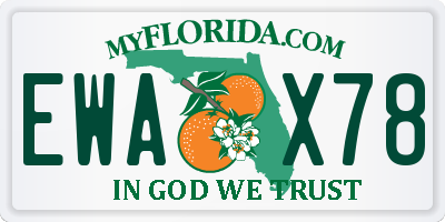 FL license plate EWAX78