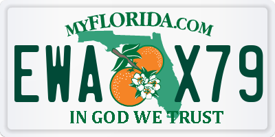FL license plate EWAX79
