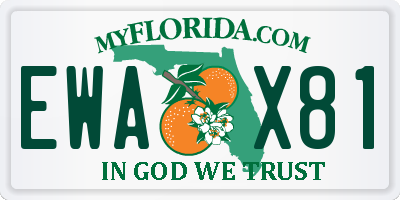 FL license plate EWAX81