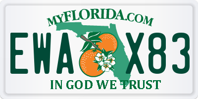 FL license plate EWAX83