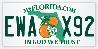 FL license plate EWAX92