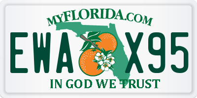FL license plate EWAX95