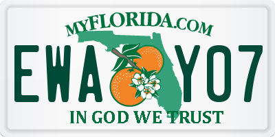 FL license plate EWAY07
