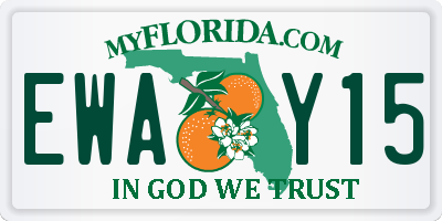 FL license plate EWAY15
