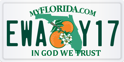FL license plate EWAY17