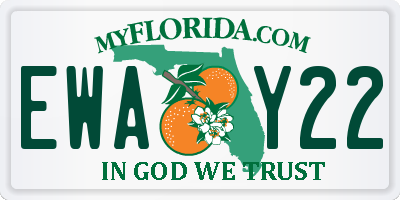 FL license plate EWAY22