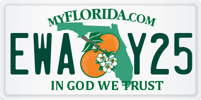 FL license plate EWAY25