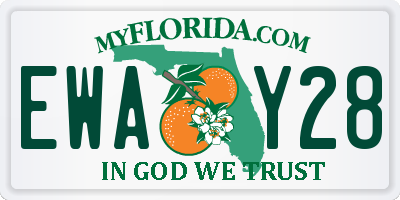 FL license plate EWAY28