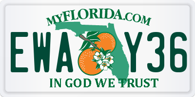 FL license plate EWAY36