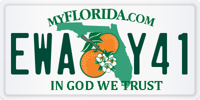 FL license plate EWAY41