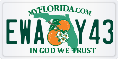 FL license plate EWAY43