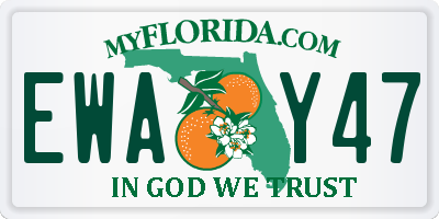 FL license plate EWAY47