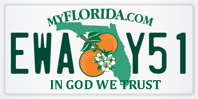 FL license plate EWAY51