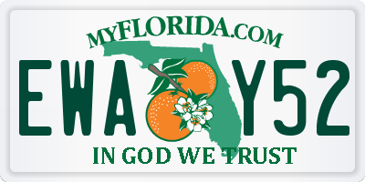 FL license plate EWAY52