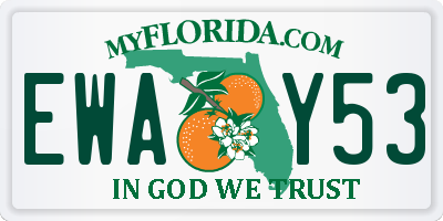FL license plate EWAY53