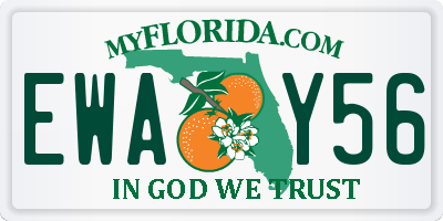 FL license plate EWAY56