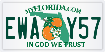 FL license plate EWAY57