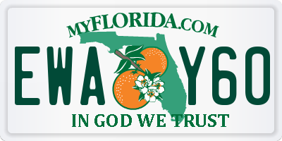 FL license plate EWAY60