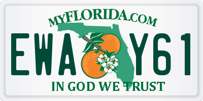 FL license plate EWAY61