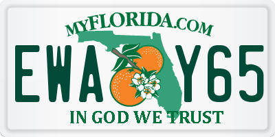 FL license plate EWAY65