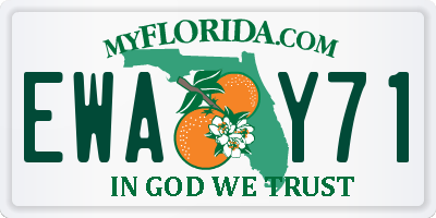FL license plate EWAY71