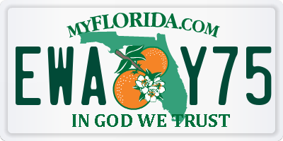 FL license plate EWAY75