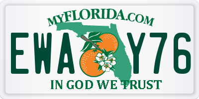 FL license plate EWAY76